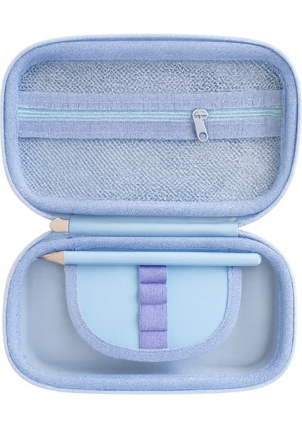 3D Kabartmalı Kalem Kutusu, Sert Kapaklı, Büyük Boy, Fermuarlı, Okula Dönüş Için Mavi modelleri