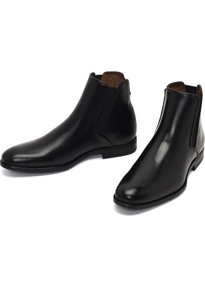 Erkek Siyah Deri Chelsea Bot 25WFD604518 modelleri