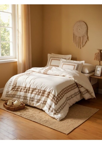 Ranforce Aurea Nevresim Takımı – Çift Kişilik, %100 Pamuk, Yumuşak-Çerçeve Hediyeli