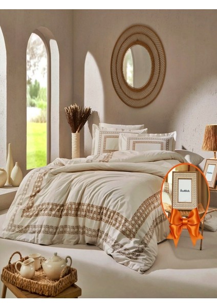 Ranforce Aurea Nevresim Takımı – Çift Kişilik, %100 Pamuk, Yumuşak-Çerçeve Hediyeli fiyatları