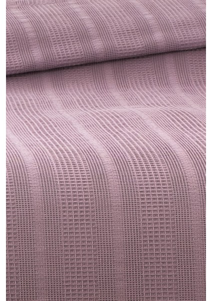 %100 Pamuk Çift Kişilik Kopanaki Dantelli Waffle Pike 210x230 cm-Lila