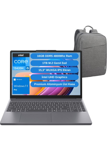Ideapad Slim 3 Intel Core I5 13420H 16GB 1tb SSD 15.3" Wuxga Windows 11 Pro Taşınabilir Bilgisayar 83K1004ETRWZ6 - Lenovo Çanta