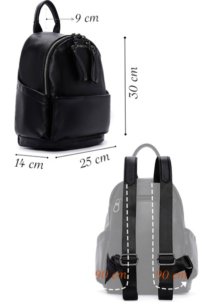 Kadın Siyah Casual Sırt Çantası 25WBD2495FT fiyatları