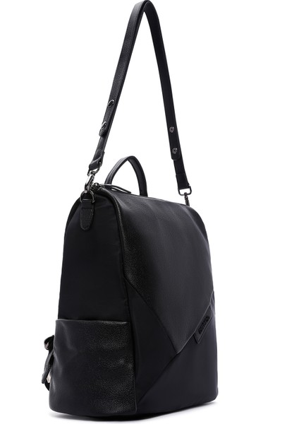 Kadın Siyah Uzun Askılı Casual Sırt Çantası 25WBD250214