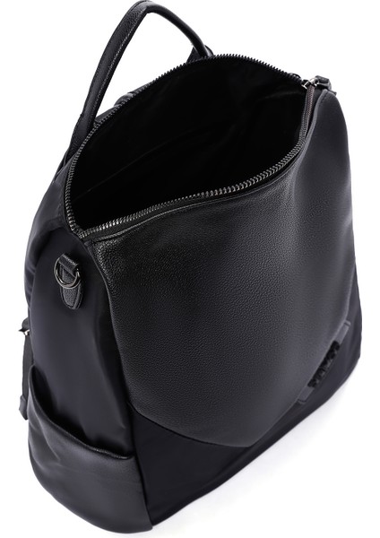 Kadın Siyah Uzun Askılı Casual Sırt Çantası 25WBD250214