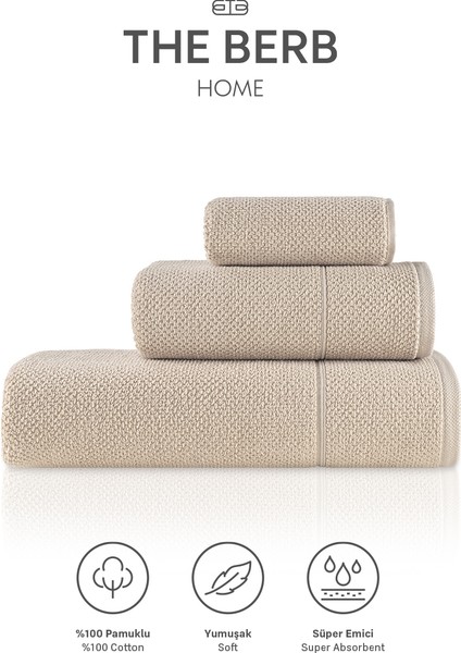 %100 Pamuk 3'lü Banyo Havlu Seti (30X50 50X100 70X150)