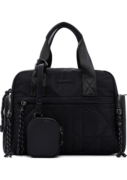 Kadın Siyah Uzun Askılı Aksesuar Detaylı Kumaş Kol Çantası 25WBD24746F modelleri