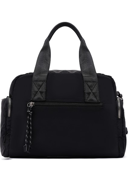 Kadın Siyah Uzun Askılı Aksesuar Detaylı Kumaş Kol Çantası 25WBD24746F indirimleri