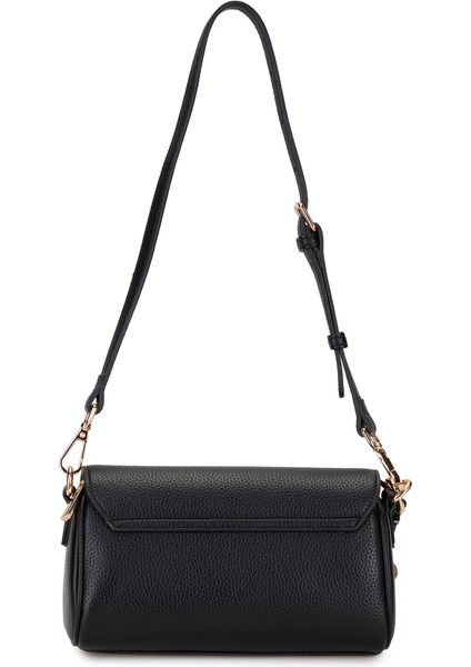 Kadın Siyah Dokulu Deri Çapraz Çanta 05PO25Y9638-DKD S