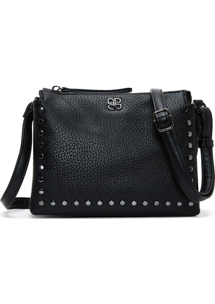 Kadın Siyah Uzun Askılı Metal Detaylı Çapraz Çanta 25WBD2467FT