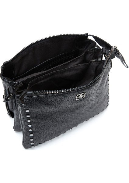 Kadın Siyah Uzun Askılı Metal Detaylı Çapraz Çanta 25WBD2467FT