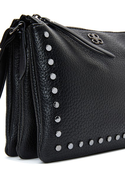 Kadın Siyah Uzun Askılı Metal Detaylı Çapraz Çanta 25WBD2467FT