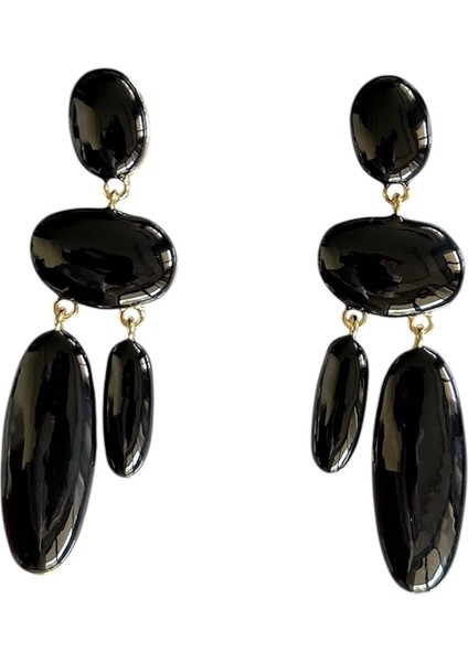 Sallantılı Reçine Oval Küpe