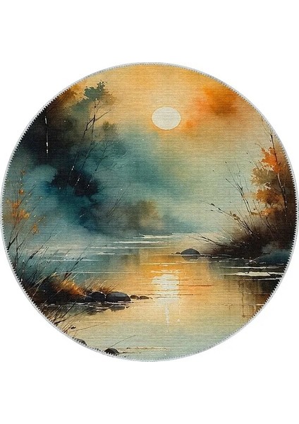 , Makinede Yıkanabilir, Kaymaz Taban, Dijital Baskı, Yuvarlak, Daire, Çok Renkli, Salon Halısı, Oturma Odası Halısı, Mutfak Halısı fiyatları