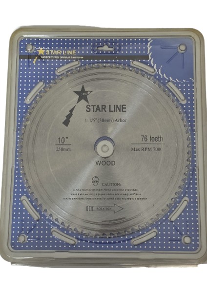 Elmassız Ağaç Testere 250X1,5X30 (Z-76 Diş)