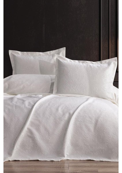 Burçak 3 Parça Çift Kişilik Pike Takımı 240X260 Krem