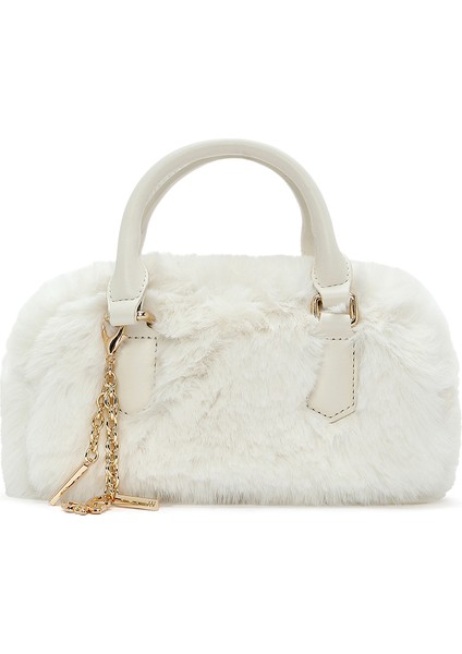 Kadın Krem Uzun Askılı Aksesuar Detaylı Peluş Mini Kol Çantası 25WBD2459PH modelleri