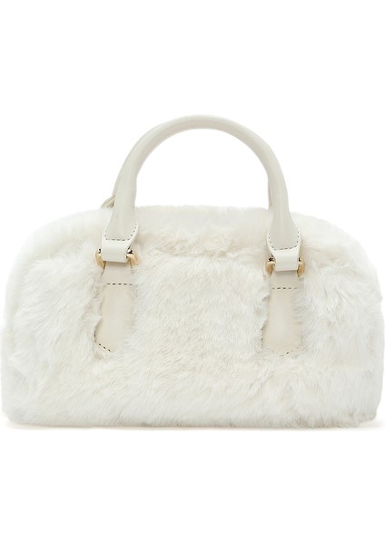 Kadın Krem Uzun Askılı Aksesuar Detaylı Peluş Mini Kol Çantası 25WBD2459PH fırsatları