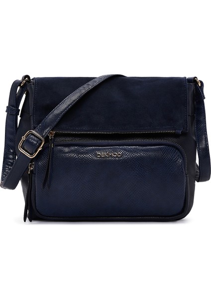Kadın Lacivert Uzun Askılı Baskılı Çapraz Çanta 25WBD246814