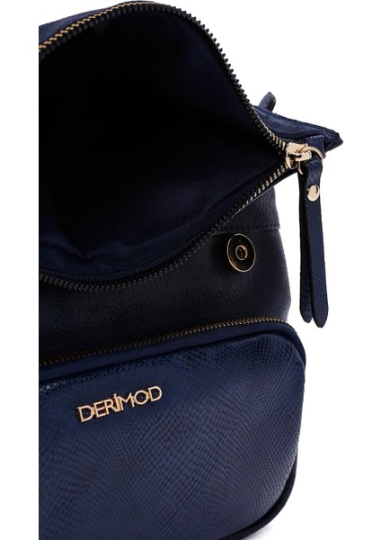 Kadın Lacivert Uzun Askılı Baskılı Çapraz Çanta 25WBD246814