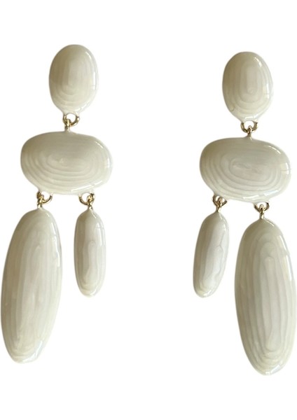 Sallantılı Reçine Oval Küpe