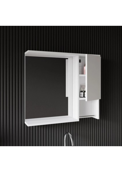 Deniz Banyo Dolabı Seti, 80 cm Beyaz,lavabo Dahil,lavabolu fiyatları