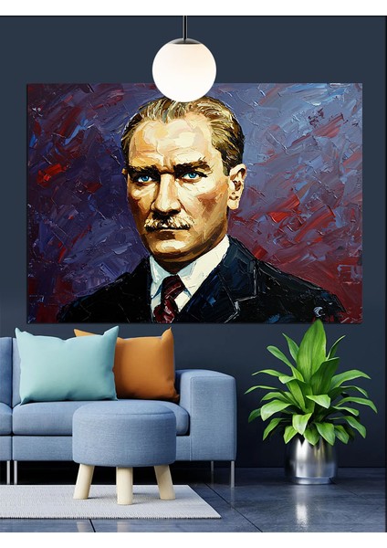 Mustafa Kemal Atatürk Portresi Dekoratif Kanvas - Mdf Ahşap Tablo modelleri