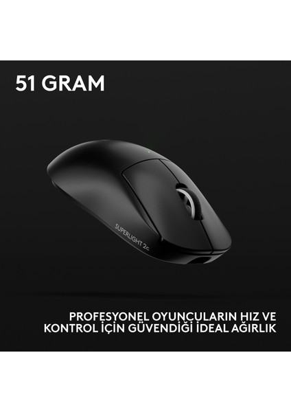 G Pro x Superlıght 2c Hafif Hero 2 Sensör 32.000 Dpı Lıghtspeed Kablosuz Oyuncu Mouse - Siyah fiyatları