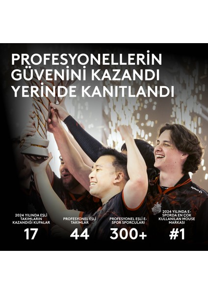 G Pro x Superlıght 2c Hafif Hero 2 Sensör 32.000 Dpı Lıghtspeed Kablosuz Oyuncu Mouse - Siyah