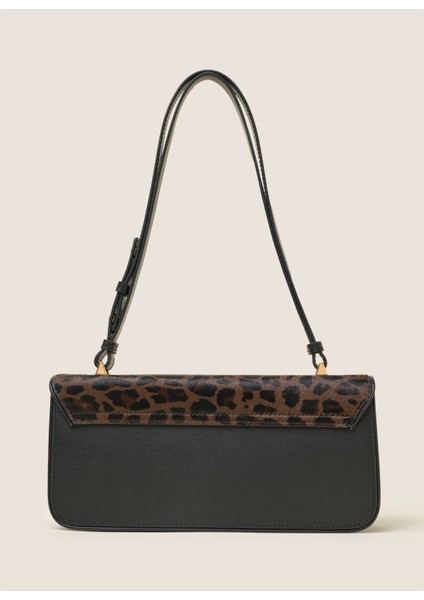 Deri Siyah Kadın Omuz Çantası 25FW352 fırsatları