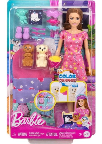 HXN01 Barbie ve Köpekçikleri Pijama Partisi