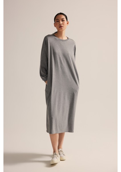 Kadın Pamuklu Uzun Kollu Cepli Yırtmaç Detaylı Gecelik fiyatları