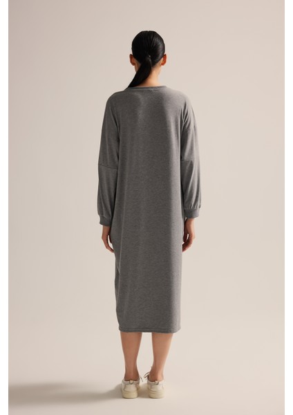 Kadın Pamuklu Uzun Kollu Cepli Yırtmaç Detaylı Gecelik fırsatları