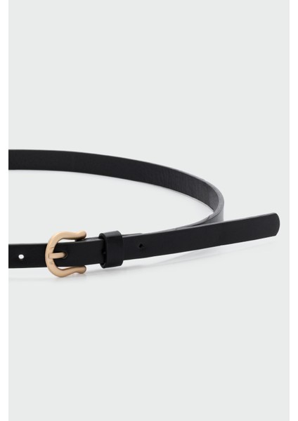 Oval Tokalı Ince Suni Deri Kemer Siyah fiyatları