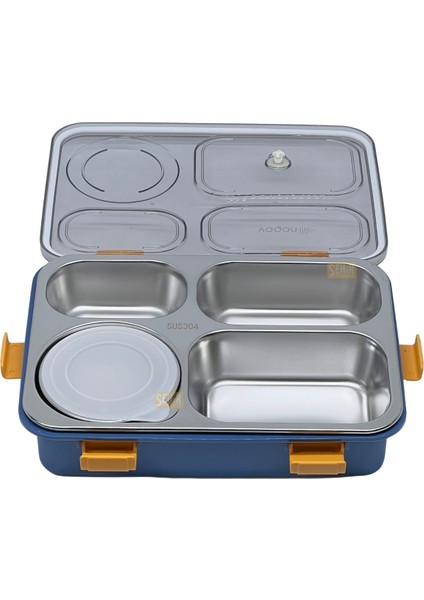 Bento 850ML Lunchbox Yeni Koleksiyon Tek Katlı 4 Bölmeli ve Kaseli Çelik Sefer Tası Yemek Kutusu fiyatları