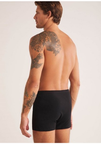 Erkek Boxer 1 Düğmeli %100 Pamuk 2&#039;LI Set Halinde Siyah - Siyah - Bcp1.adyrıhanqbox-Sı-S modelleri