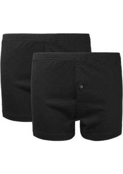 Erkek Boxer 1 Düğmeli %100 Pamuk 2&#039;LI Set Halinde Siyah - Siyah - Bcp1.adyrıhanqbox-Sı-S fırsatları