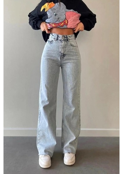 Texas Salaş Paça Süper Yüksek Likralı Jeans Palazzo Pantolon