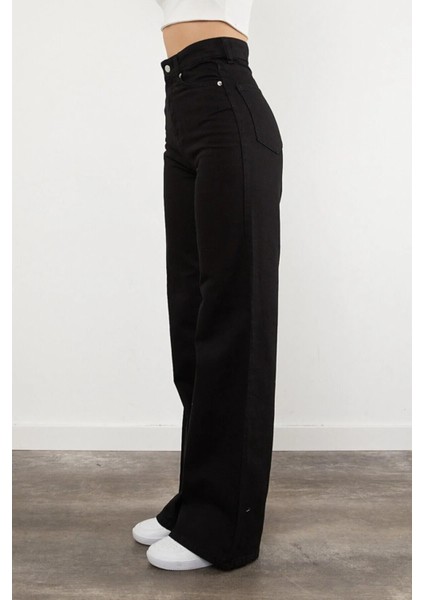 Arthurr Kız Çocuk Siyah Likralı Süper Yüksek Bel Salaş Paça Kot Pantolon fiyatları