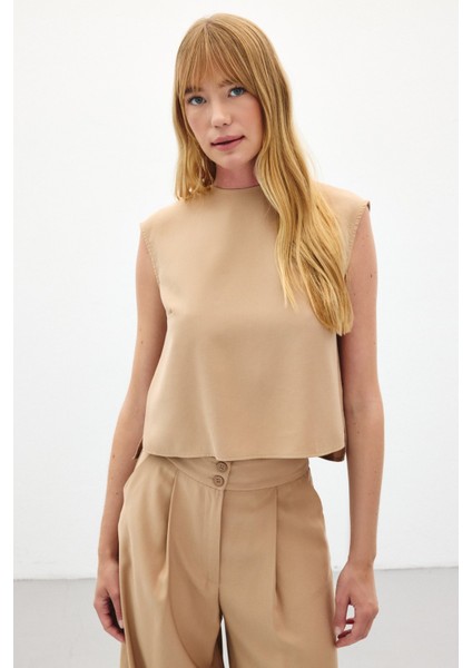 Kolsuz Salaş Bluz - Camel fiyatları