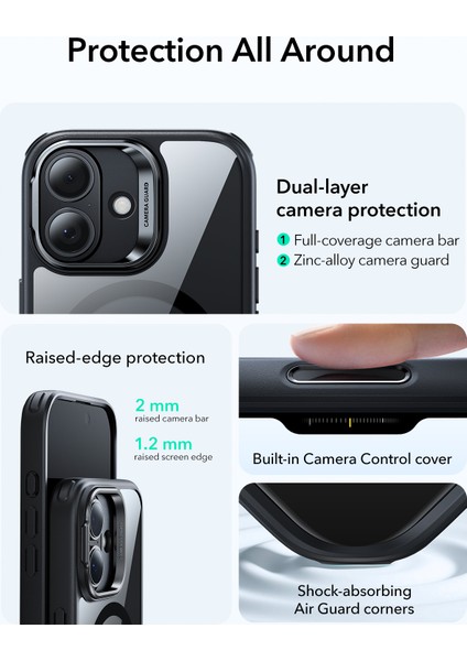 Apple iPhone 17 Classic Hybrid Magsafe Standlı Kılıf - Kamera Kontrol Buton