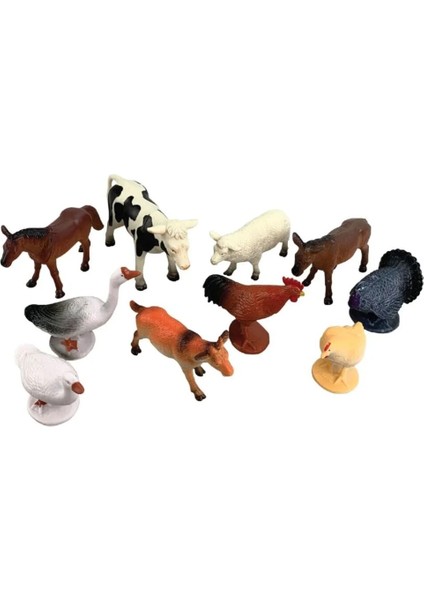 Kutulu 10 Hayvanlı Kaliteli Çiftlik Hayvan Figür Set 13 Cm. Inek Tavuk Horoz Ördek At Koyun Kaz fiyatları