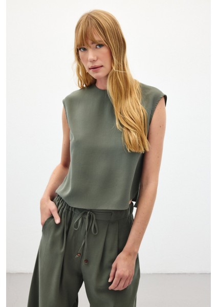 Kolsuz Salaş Bluz - Haki indirimleri