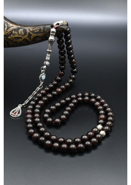 Doğal Garnet Taşlı 99'lük Tesbih Metal Püsküllü 6mm Küre Kesim 902263 fiyatları