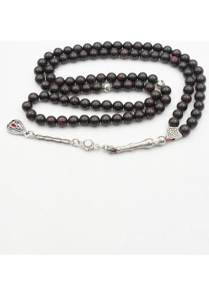 Doğal Garnet Taşlı 99'lük Tesbih Metal Püsküllü 6mm Küre Kesim 902263 indirimleri