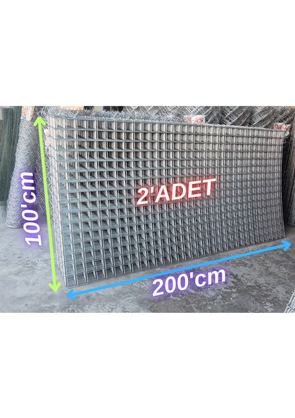 Hasır Tel-( 5.5 x 5.5 Göz Aralıklı - 3.5'mm ) ( 100 x 200 Ebatında )-( 2 Adet )