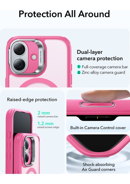 Apple iPhone 17 Classic Hybrid Magsafe Standlı Kılıf - Kamera Kontrol Buton