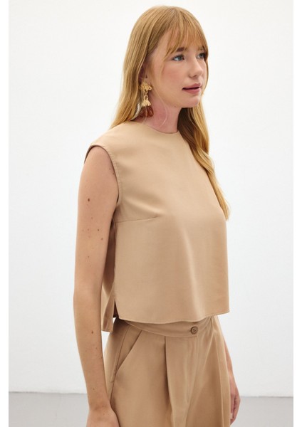 Kolsuz Salaş Bluz - Camel modelleri