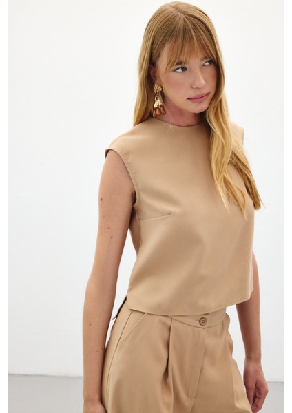 Kolsuz Salaş Bluz - Camel fırsatları