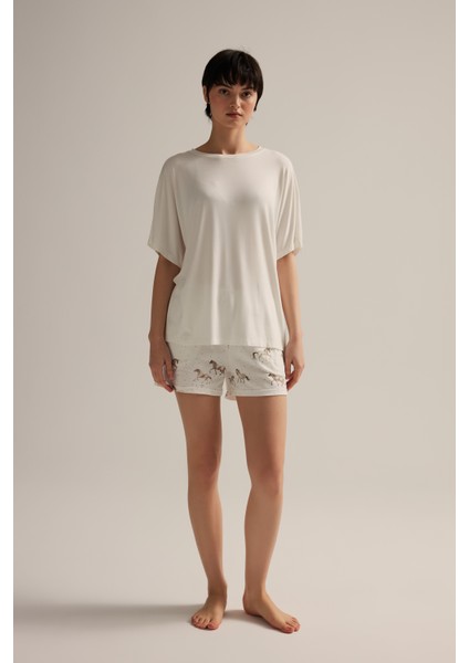 Kadın Pamuklu Cepli Şort Pijama Altı modelleri